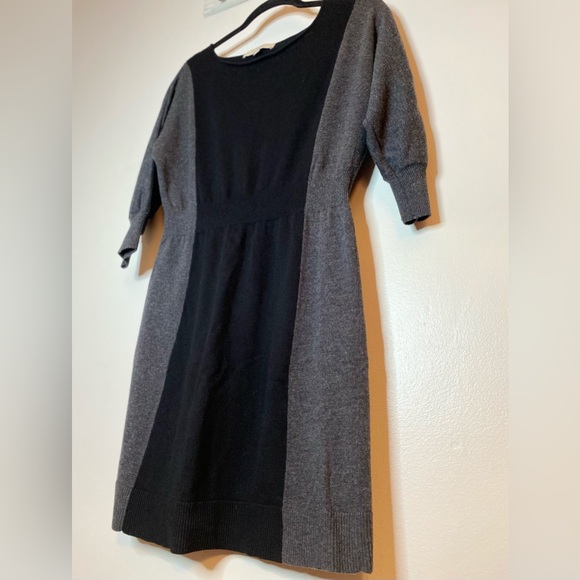 Ann Taylor Loft Black Gray Sweater Dress Sz Small - Picture 5 of 7